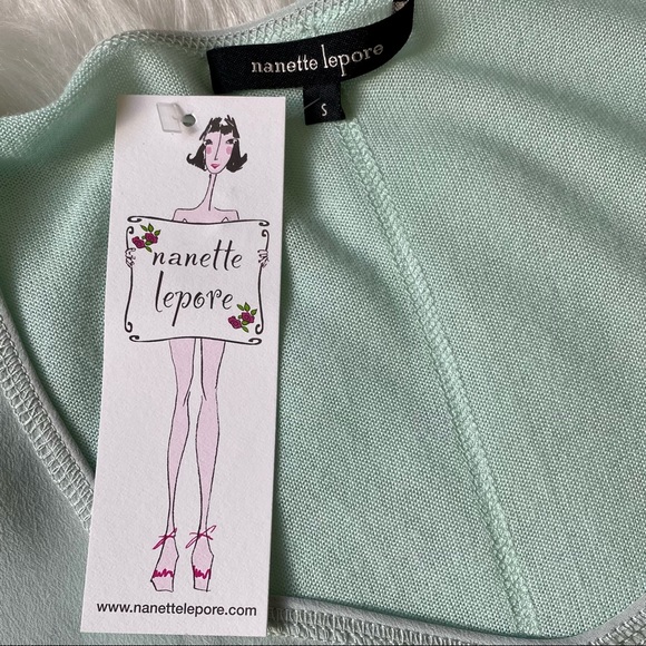 NANETTE LEPORE Mixed Fabric Top NWT $228 Size Small Light Green - Picture 7 of 9
